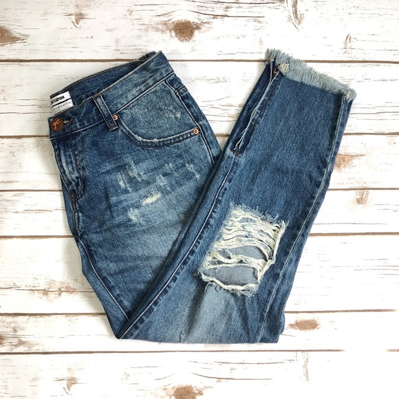 One Teaspoon Freebirds Ripped Skinny Jeans Size 28 - Picture 5 of 8